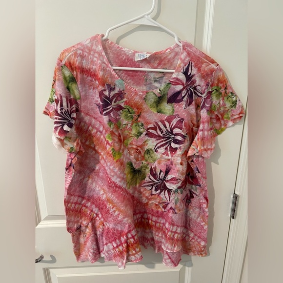 Colorful Floral and Sequined Top - Picture 1 of 6